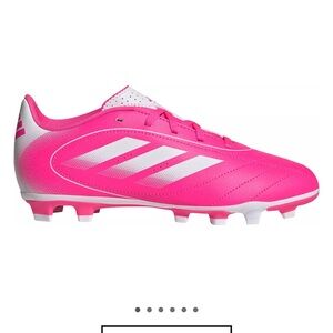 Adidas Kids Bright Pink and White Soccer Cleats